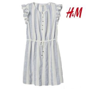H&M Blue and White Striped Dress